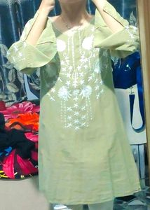 Hand Embroidered Cotton Kurti