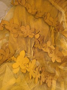 Yellow Floral Sheer Bell Sleeve Top