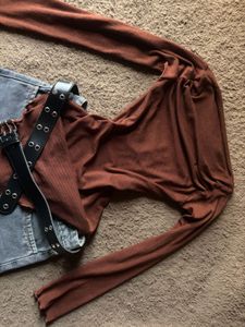 Rusty Brown Long Sleeve Top