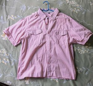 DIY Cropped Boxy Fit Pink stripped Shirt