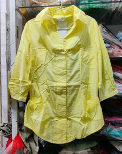 Bright Yellow Button-Up Blouse