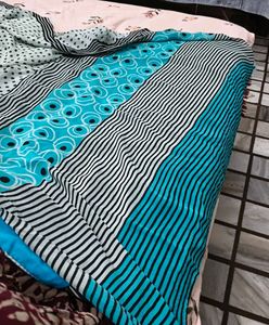 Blue Polka Dot  Saree