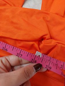 Vibrant Orange Crossover Crop Top