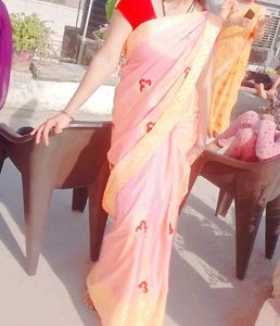 Sily Shining Saree With Embroidery Design
