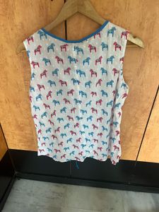 New bronz Sleeveless Horse Print Top