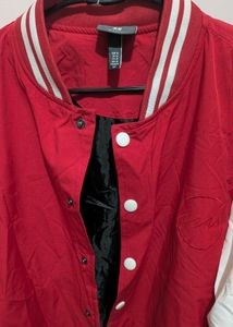 Red &amp; White Bomber Jacket