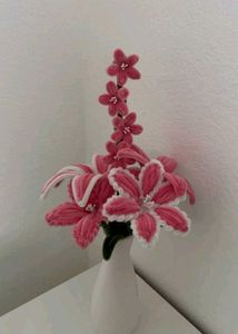 Pink Floral Arrangement in White Vase