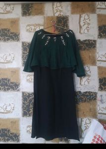 W Embroidered Woollen Kurti With Shrug