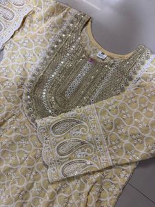 Elegant Yellow Embroidered Kurta Set