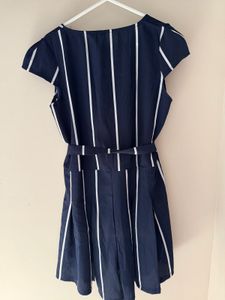 Navy Blue Striped Jumpsuit