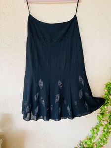 Elegant Black Beaded Skirt