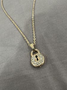 Sparkling Lock Pendant Necklace