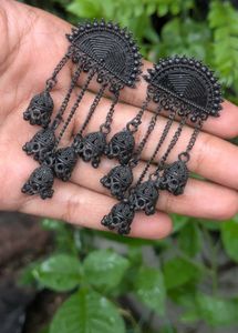 Exquisite Oxidized Jhumka Earrings