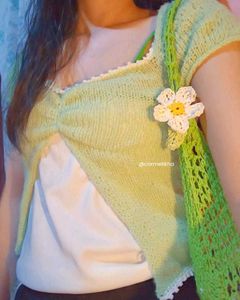 Lime Green Knit Cardigan