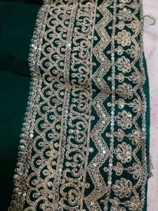 Elegant Green Embroidered Ethnic Gown