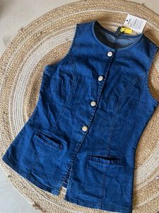 Denim Sleeveless Vest Top