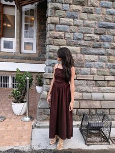 Vintage Brown Midi Dress