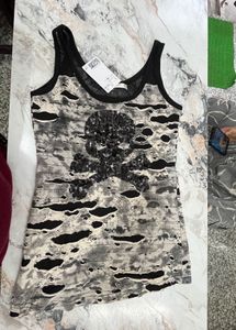 Women's Black Criss-Cross Back Top