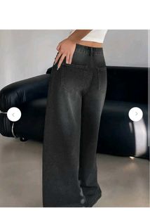 Baggy Wide Leg Black Denim Jeans