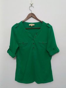 Green Top With Buttons | Women | Size: L