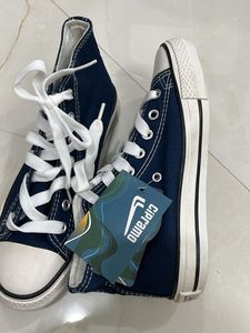 Stylish Navy Blue High-Top Sneakers