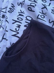 Graphic Print Shirt &amp; Black Tank Top Set
