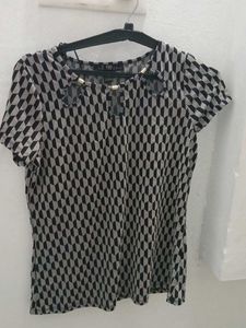 Black and white top.