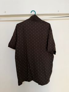 Men's Brown Polka Dot Polo Shirt