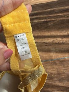 Yellow Lace Padded Bra 26C