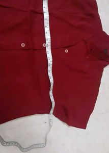Formal top Maroon With Side Slit and pastel shirt
