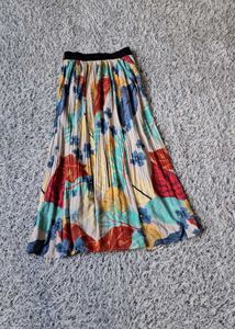 Vibrant Floral Pleated Maxi Skirt