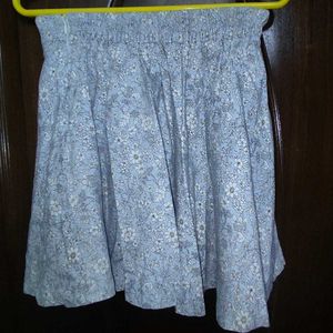 Blue Floral Mini Skirt
