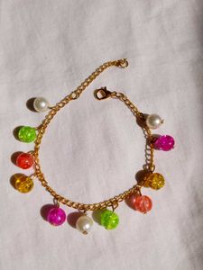 [Freeup shipping]Colorful Beaded Charm Bracelet