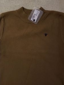 Brown Short Sleeve Knit Top