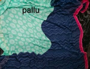Light Blue Saree with Navy Border