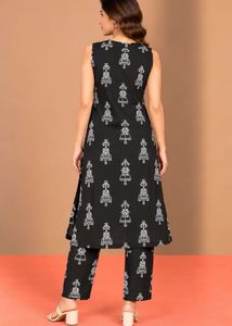 Black Printed Kurta Set