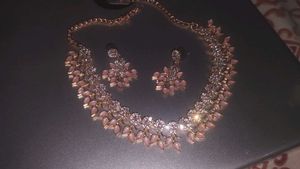 Elegant Rose Gold Necklace &amp; Earring Set