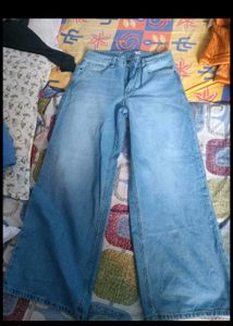 Women's Wide Leg Blue Jeans