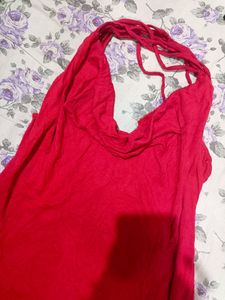 Backless Red Top