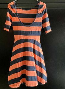 Striped Short Sleeve Fit &amp; Flare Dress 👗