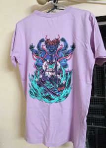 Anime Graphic Print Lavender T-Shirt