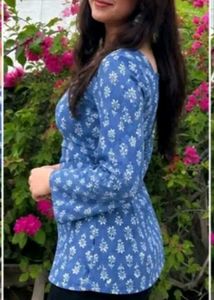 Blue Floral Kurti _All size