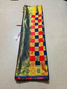 Vibrant Checkered Silk Saree