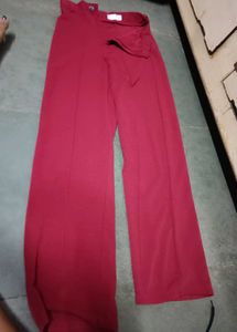 Stylish Red Wide-Leg Pants