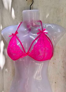 I. Stunning Hot Pink Lace Bra