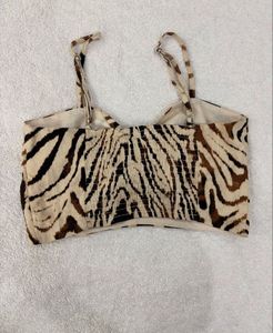 Stylish Zebra Print Crop Top
