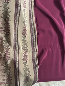 Elegant Burgundy Saree with Ethnic Border