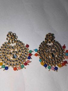 Vibrant Kundan Stud Earrings