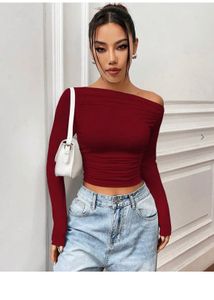 Chic Off-Shoulder Ruched Crop Top