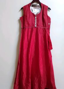 Red &amp; Silver Maxi Dress